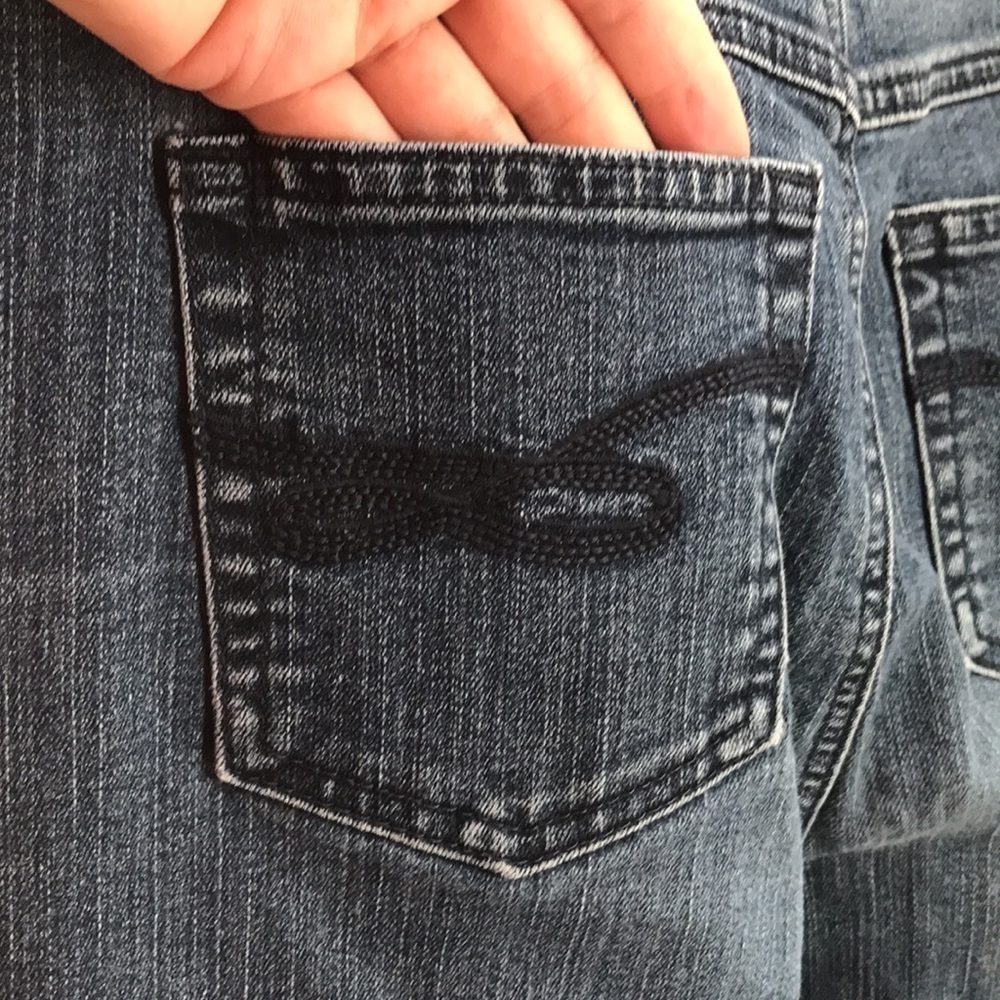 STYLE & CO. PETITE—TUMMY CONTROL—Women’s Blue Denim Jeans—Dark Stonewashed—Sz 4P - Picture 10 of 16